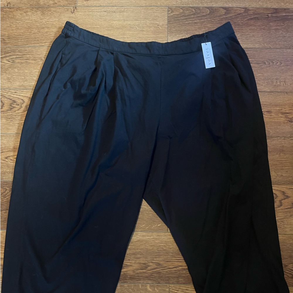 Velvet by Graham & Spencer Natasha05-EX Black Velvet Pants Plus Size 3X …